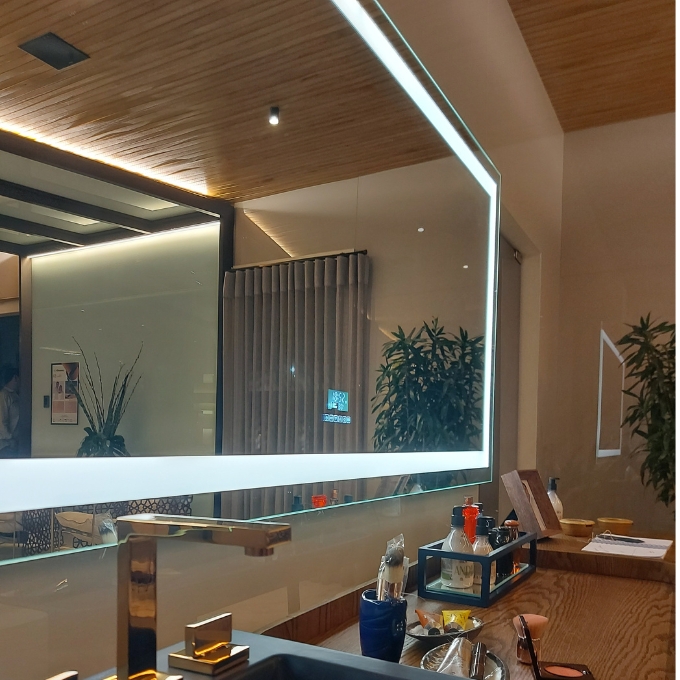 espelho com iluminação led e bluetooth